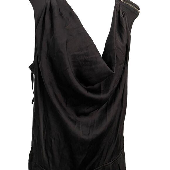GUESS Satin Jumpsuit Zipper Sleeveless Cowl Neck With  Elastic Ankle SZ M - Picture 5 of 10